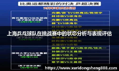 上海乒乓球队在挑战赛中的状态分析与表现评估